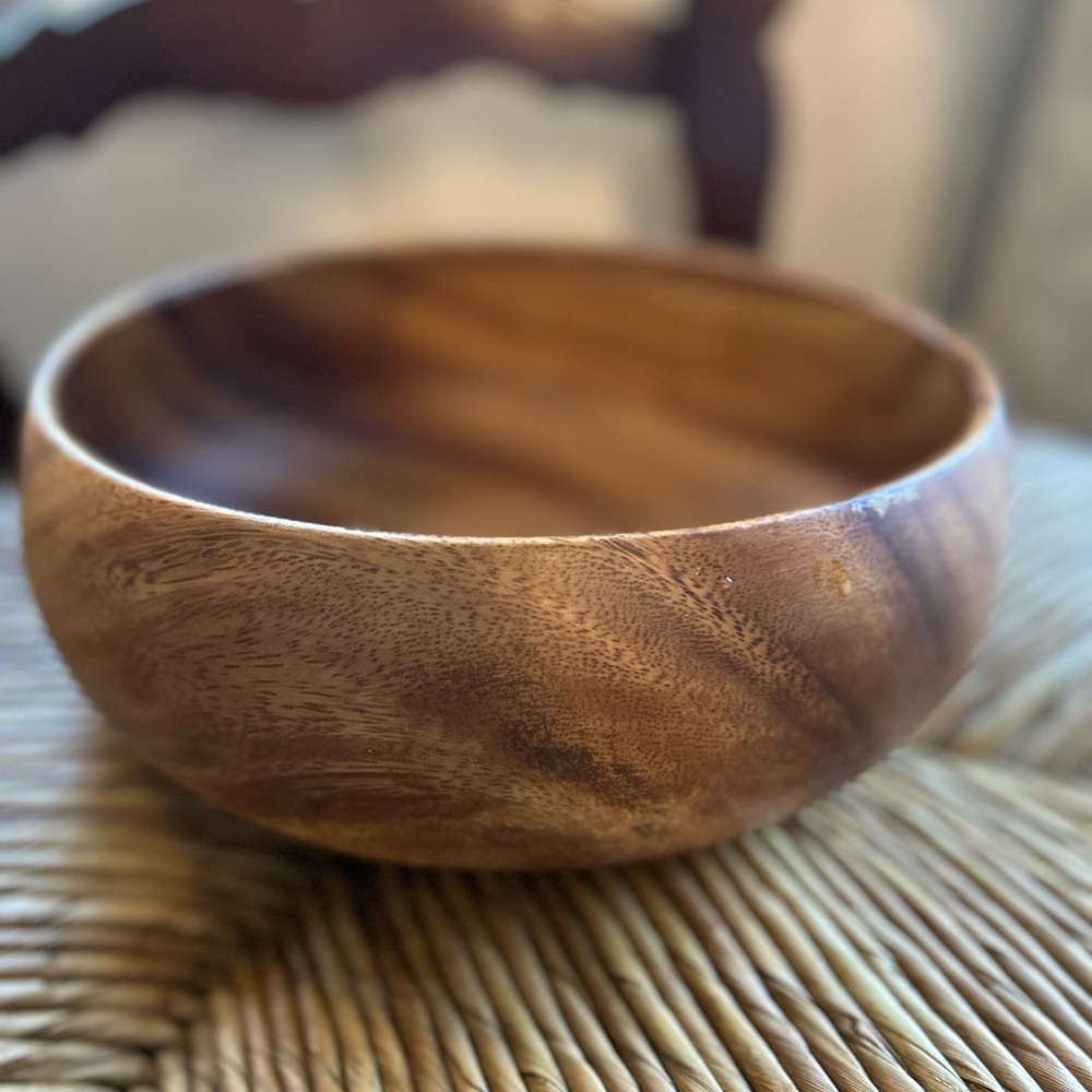 Mid Century Monkey Pod Teak Wood Salad Bowl Made In Philippine’s